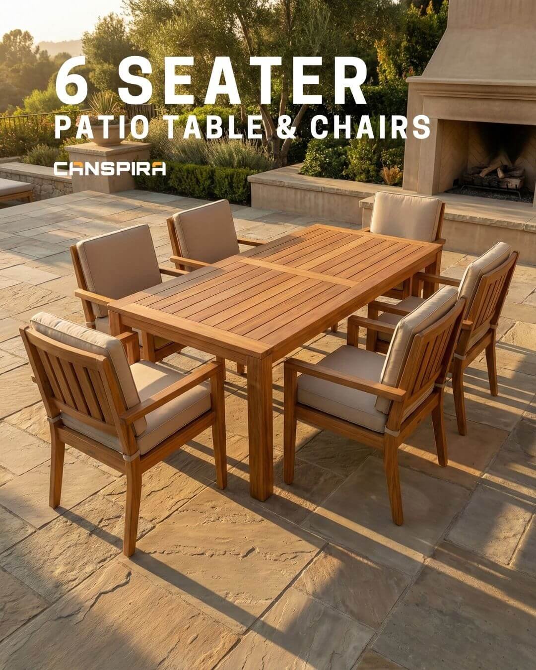 6 seater patio table and chairs