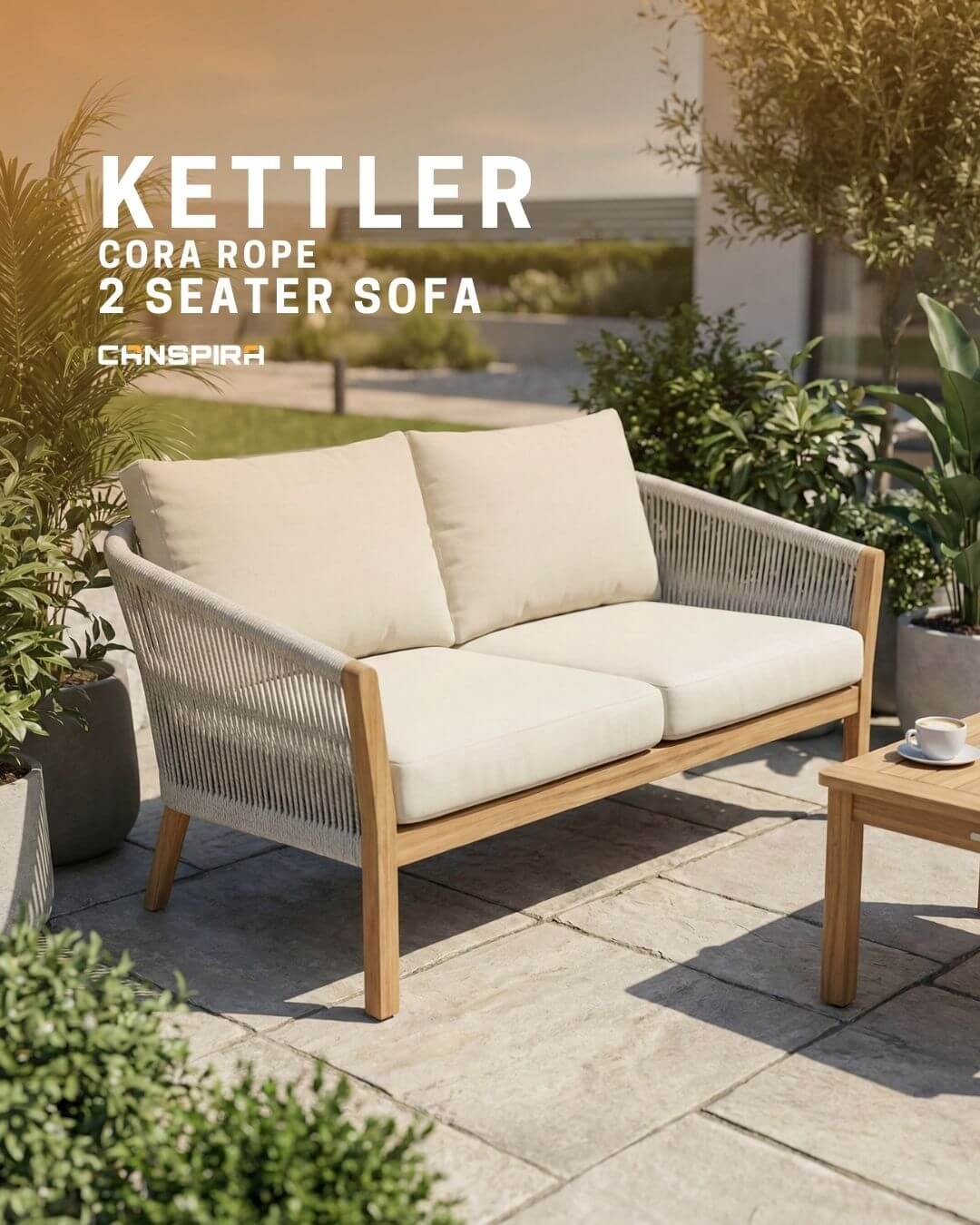 kettler cora rope 2 seater sofa