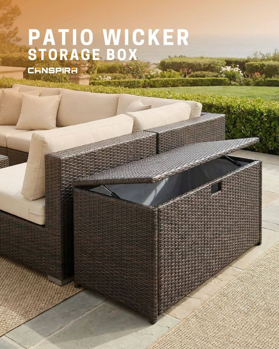 patio wicker storage box