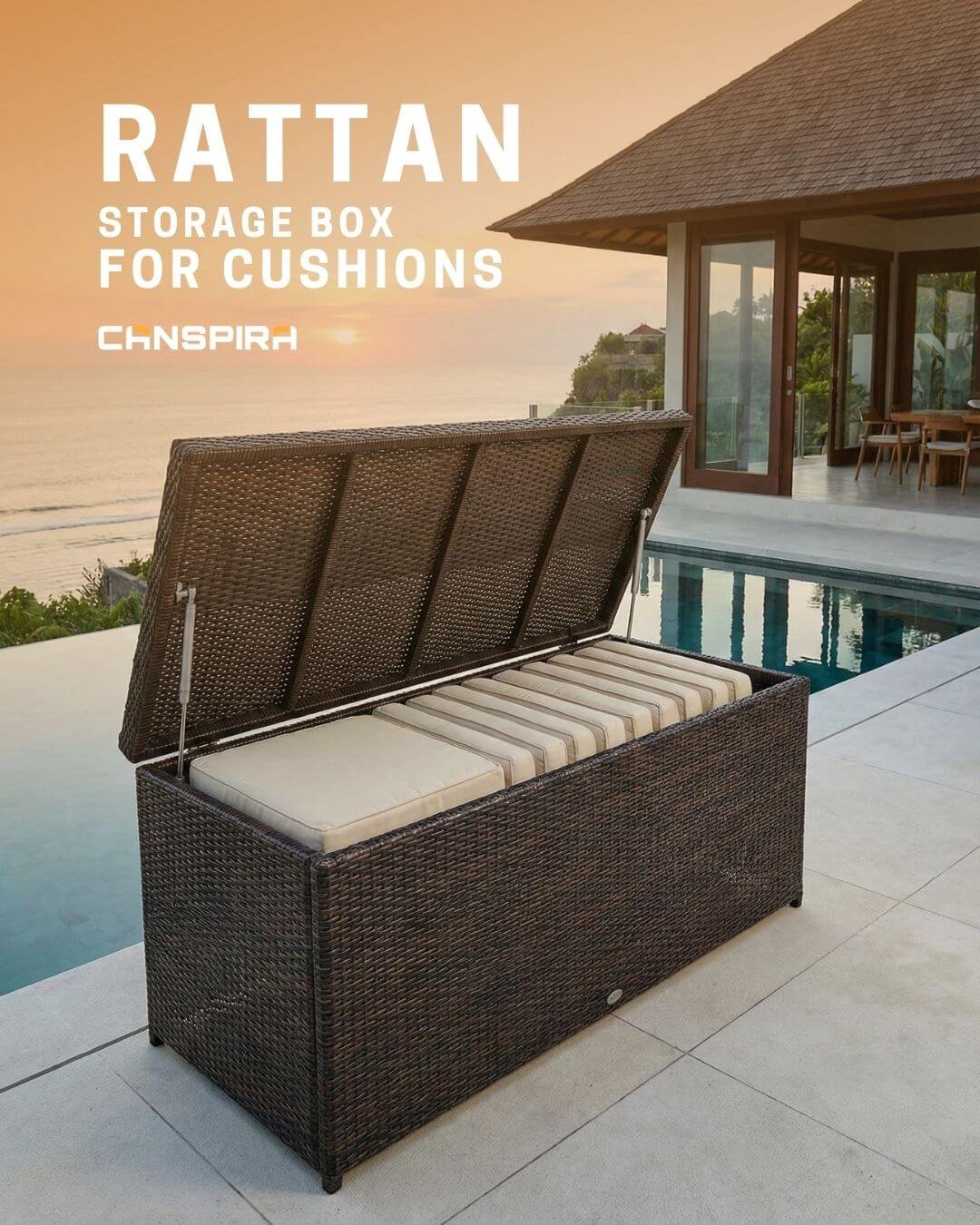 rattan storage box for cushions