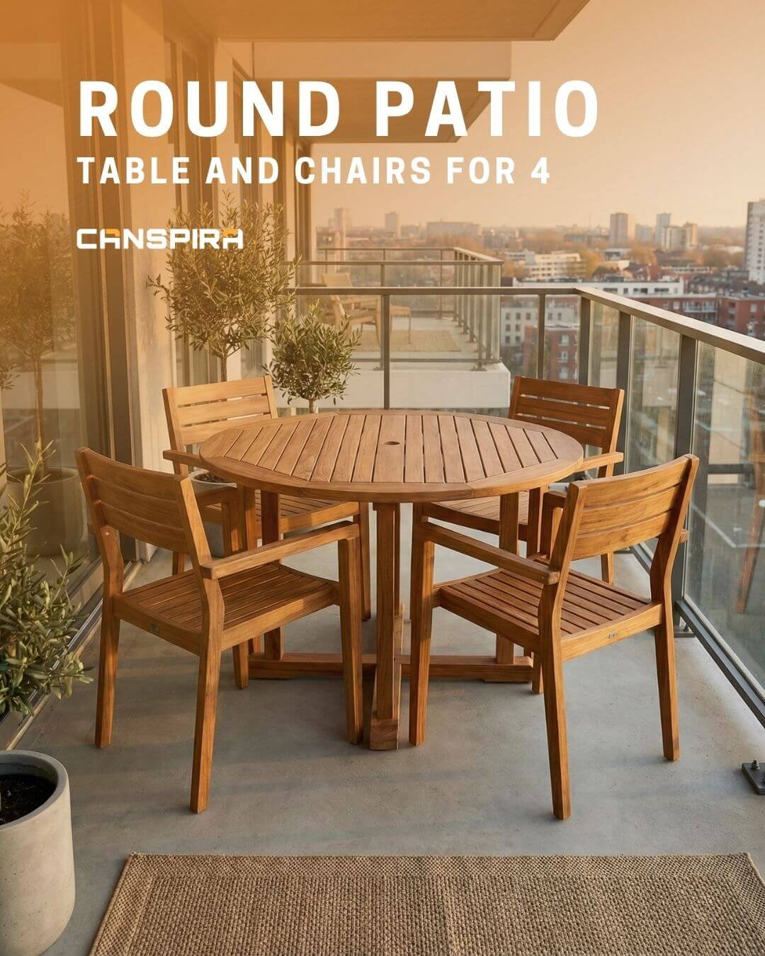 round patio table and chairs for 4