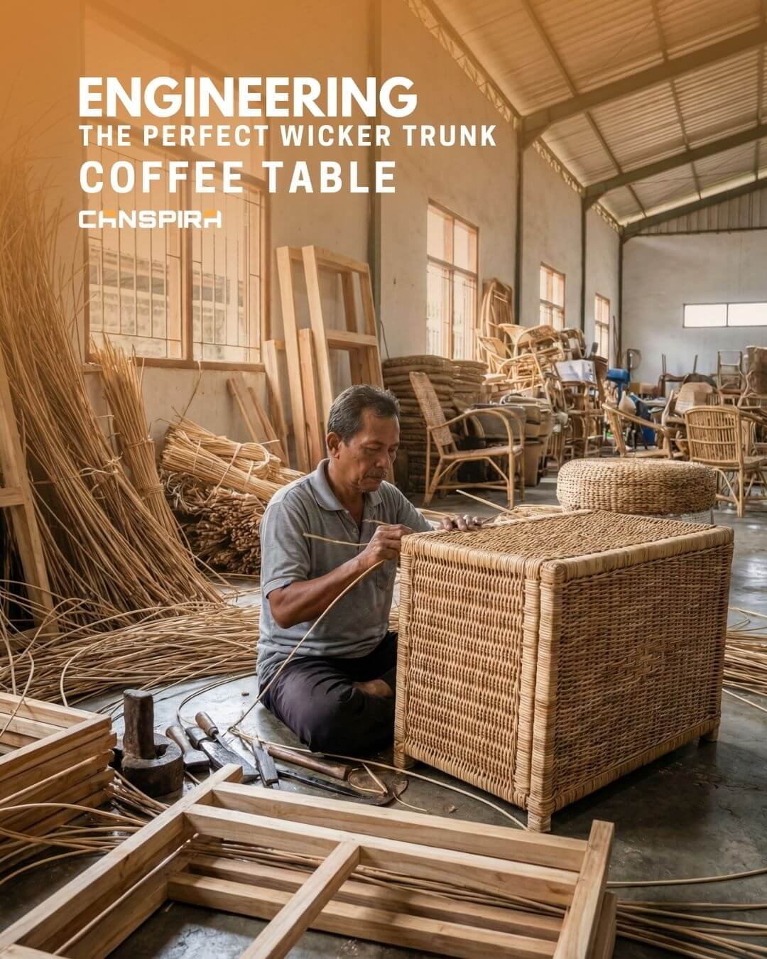 wicker trunk coffee table