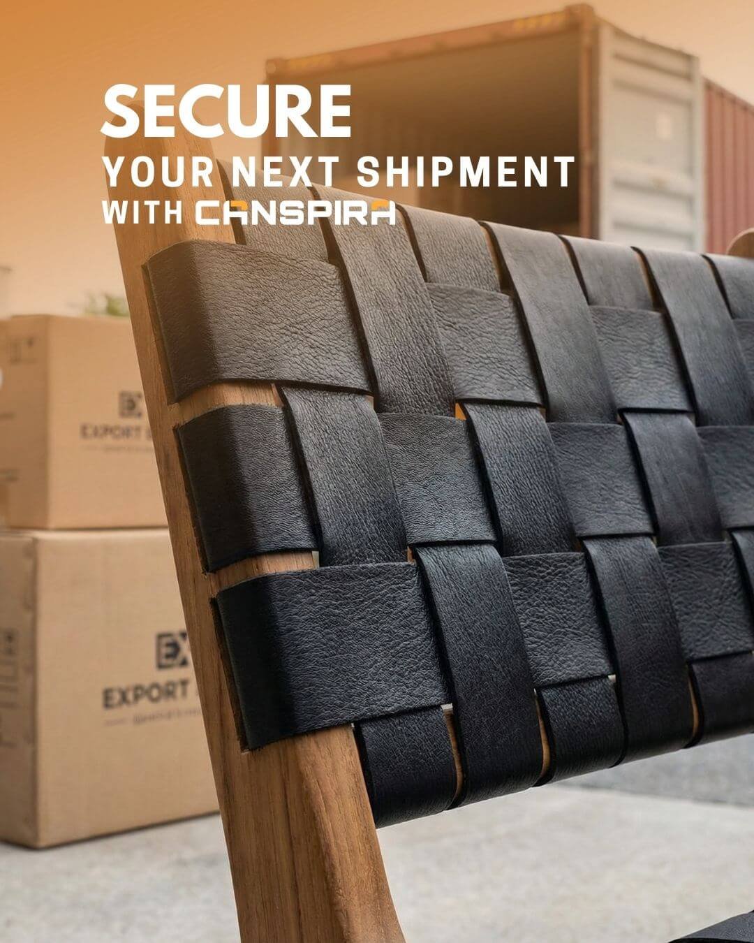 black leather woven chair