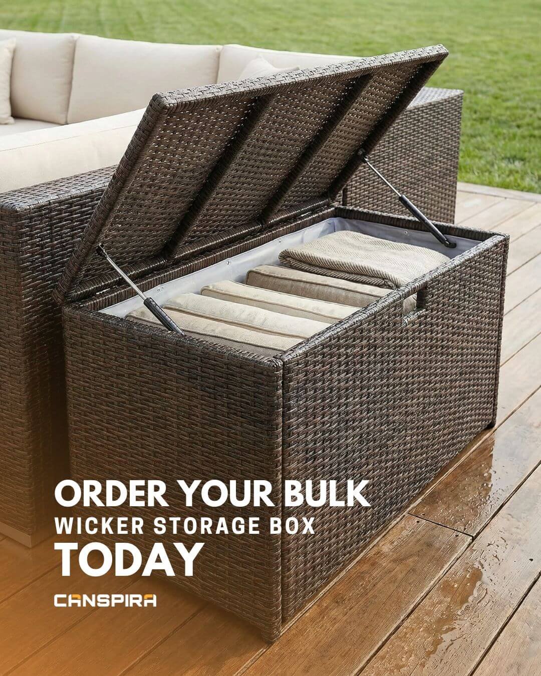 patio wicker storage box