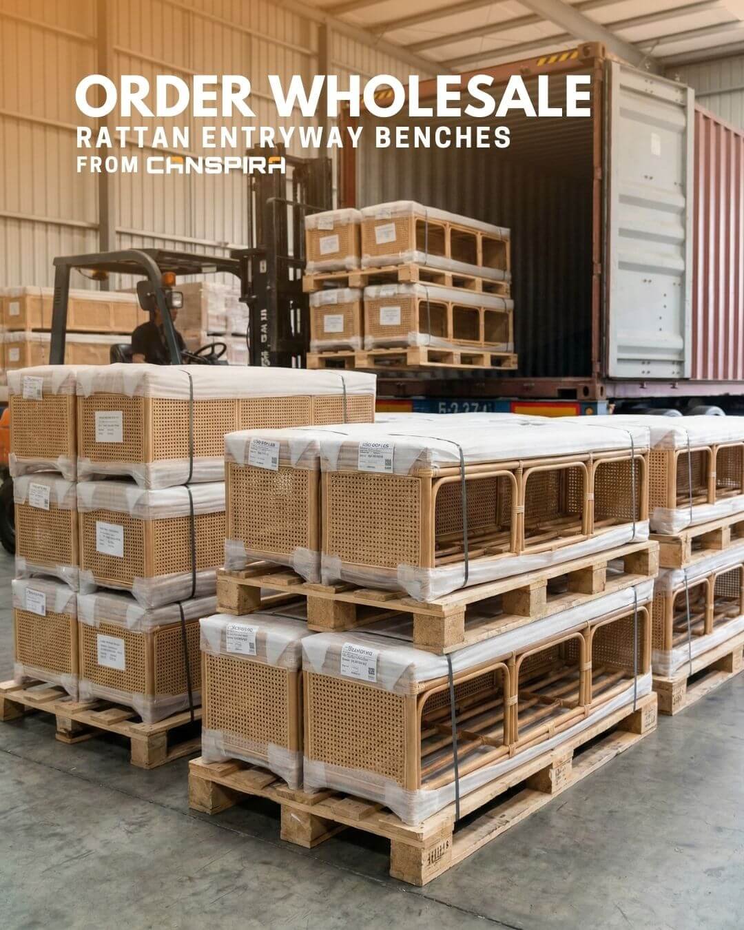 rattan entryway bench