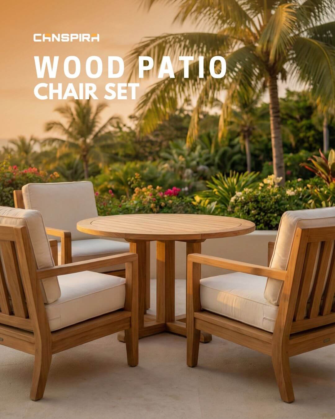 wood patio chair set