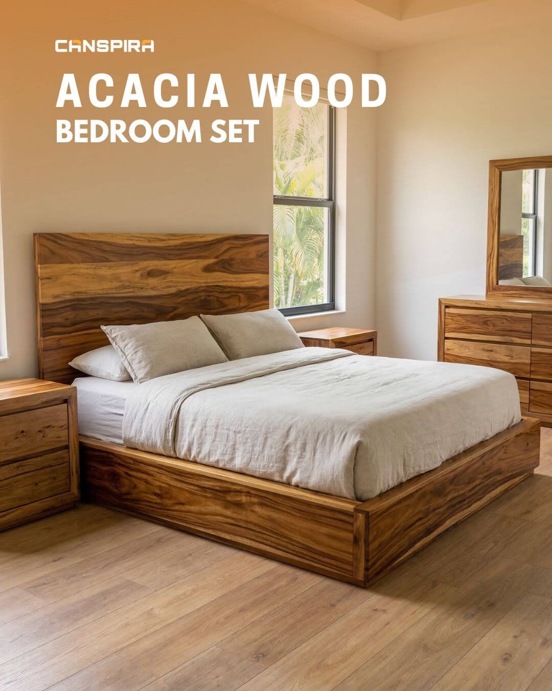 acacia wood bedroom set
