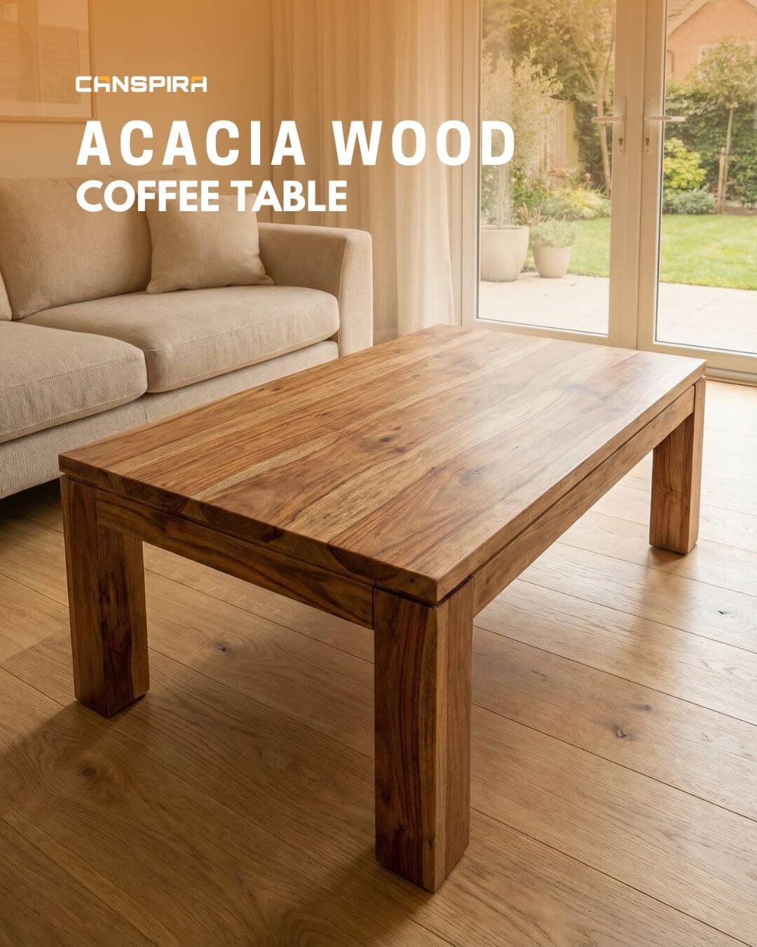 acacia wood coffee table