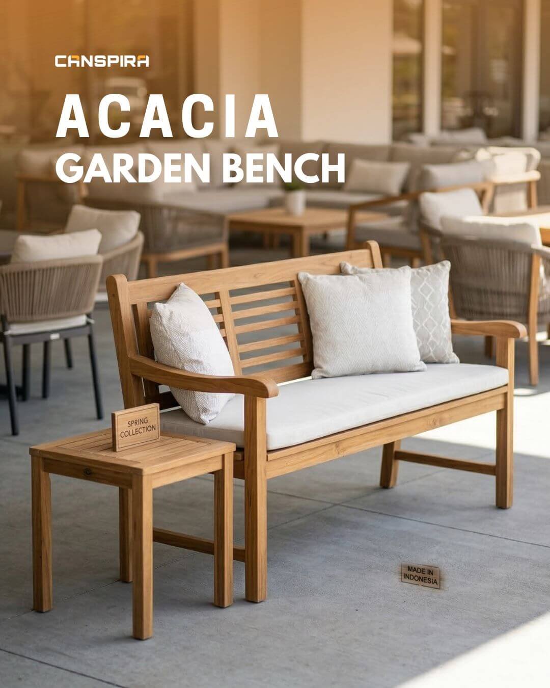 acacia garden bench