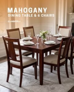 mahogany dining table and 6 chairs