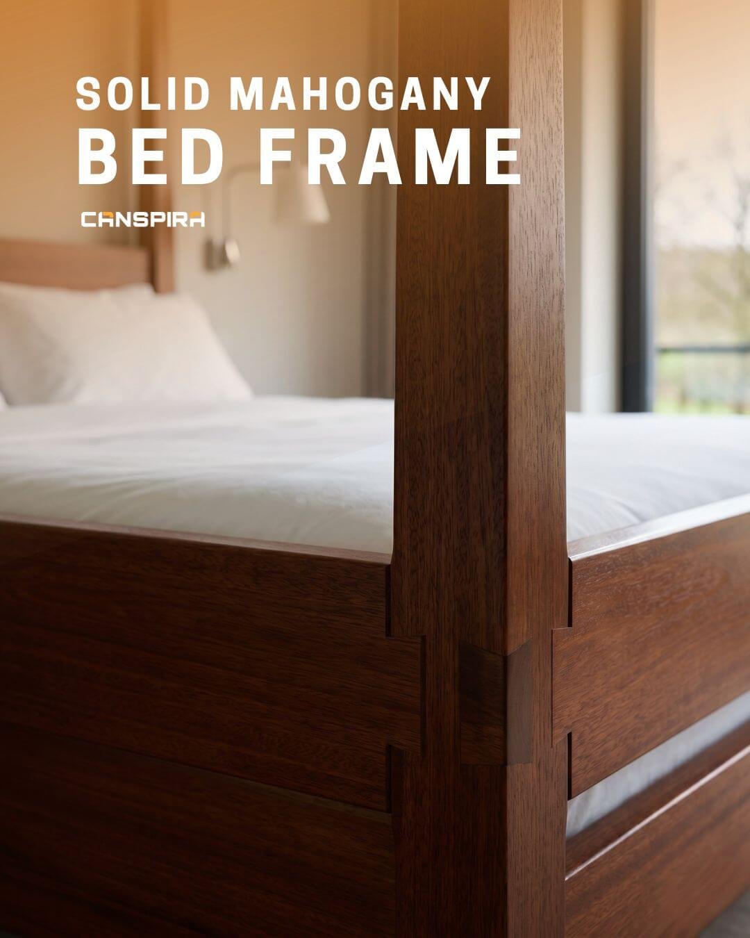 solid mahogany bed frame