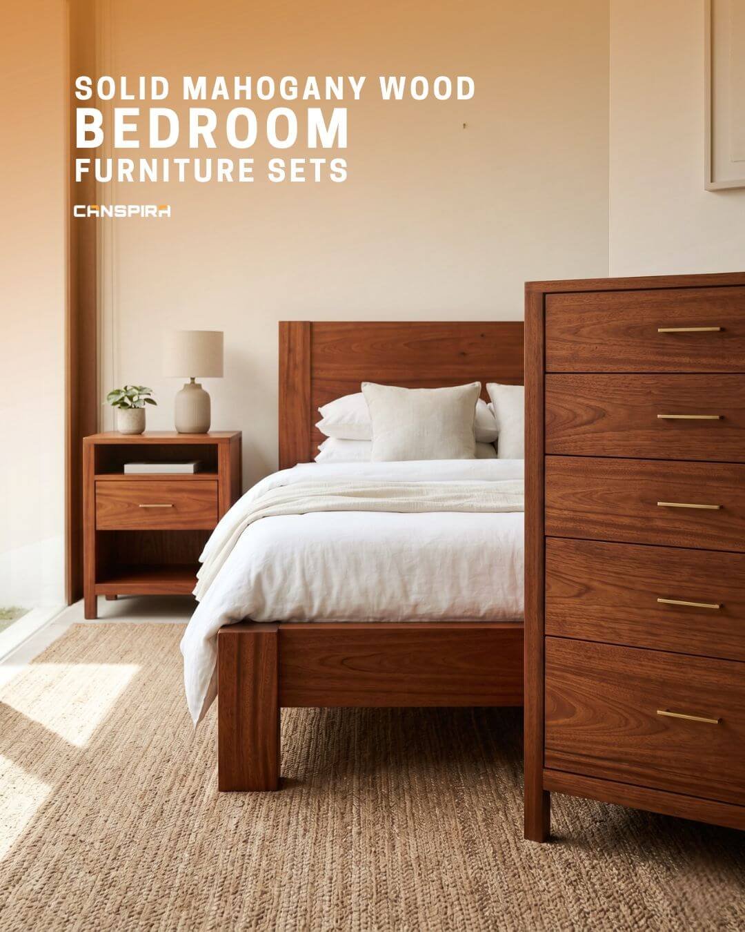 solid mahogany wood bedroom furniture sets