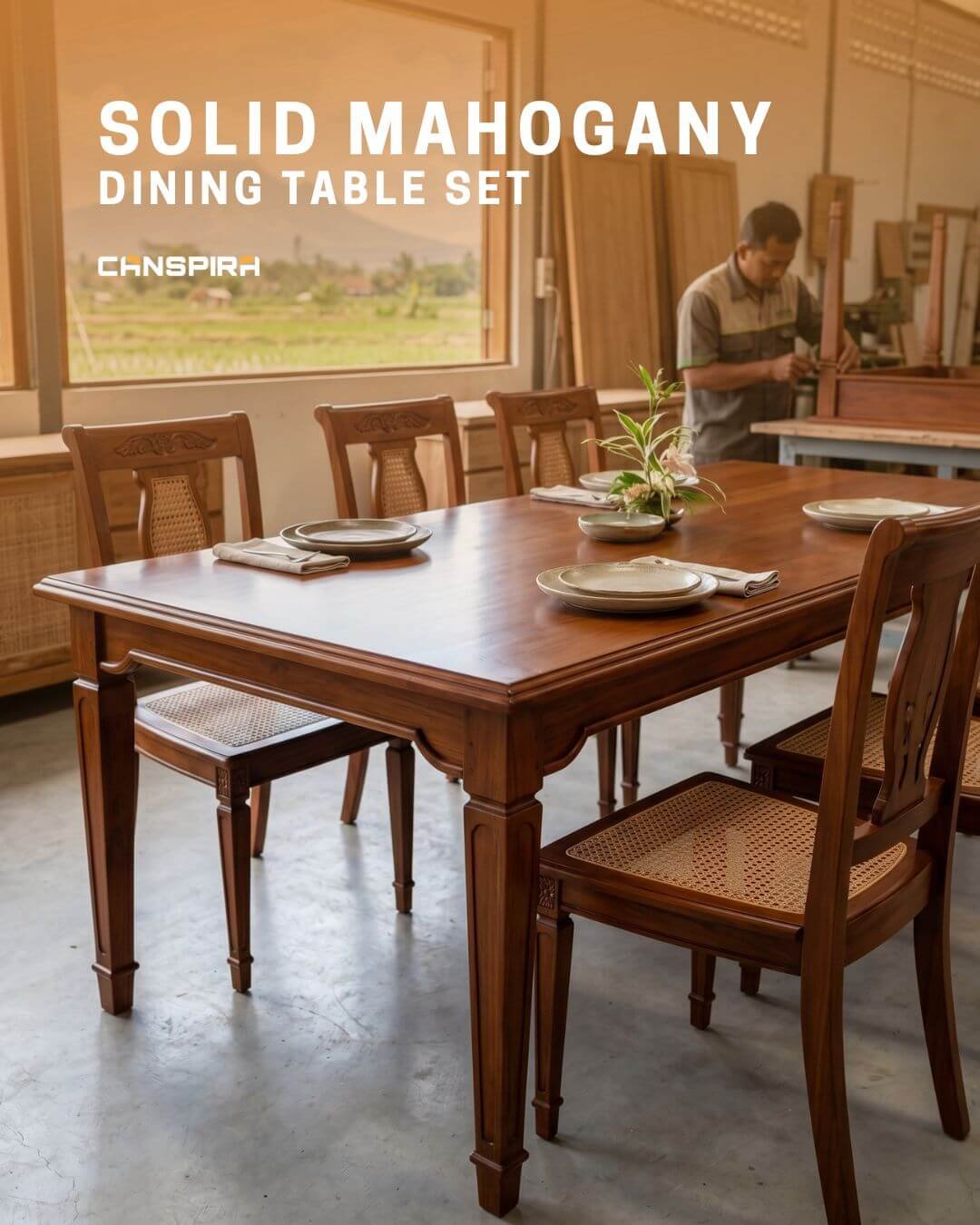 solid mahogany dining table set