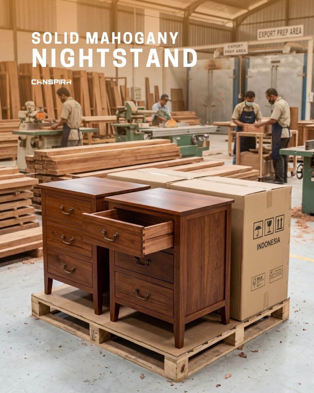 solid mahogany nightstand