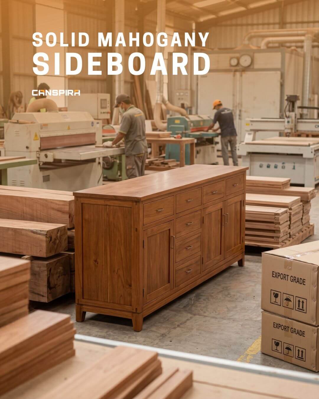 solid mahogany sideboard