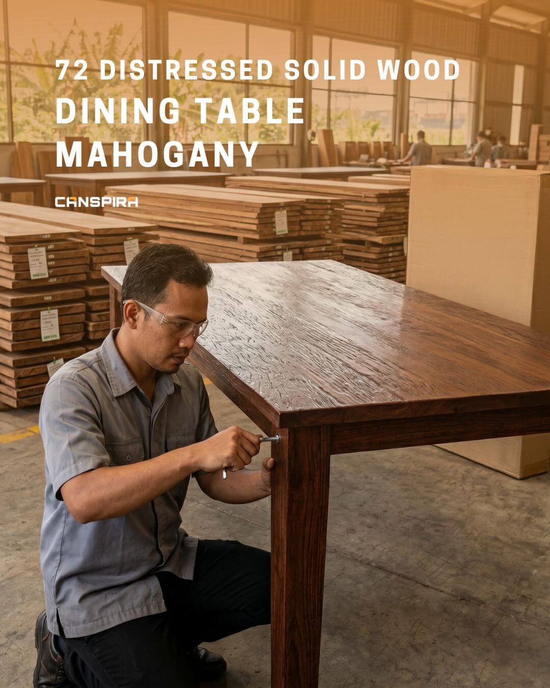 72 distressed solid wood dining table mahogany