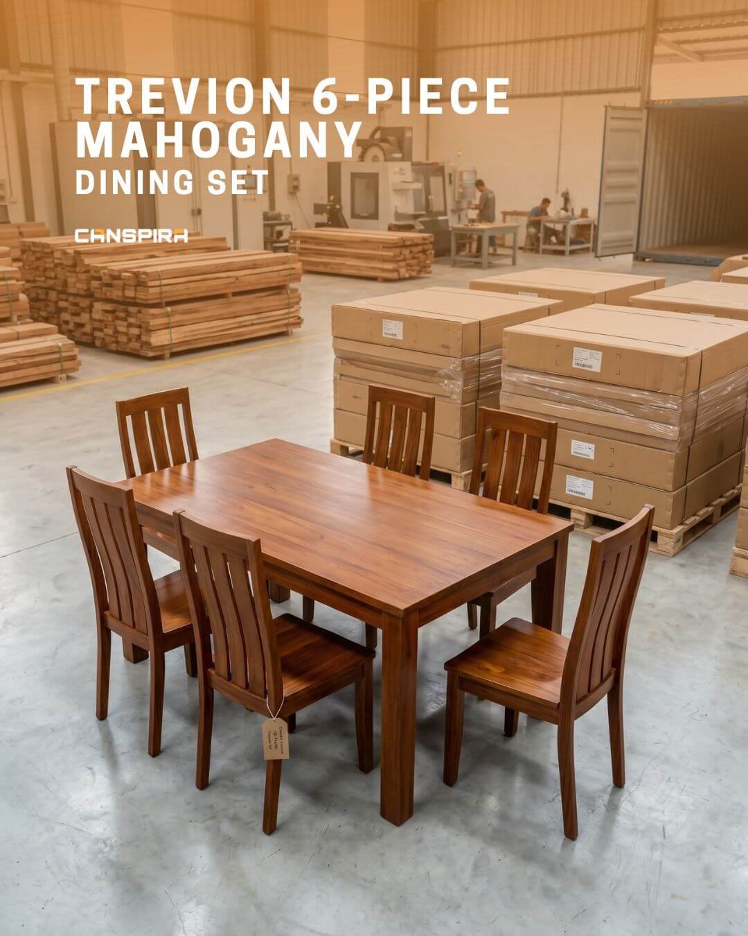 trevion 6 piece mahogany dining set