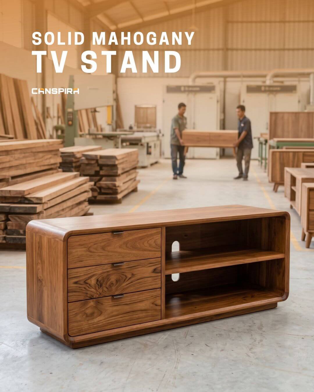 solid mahogany tv stand