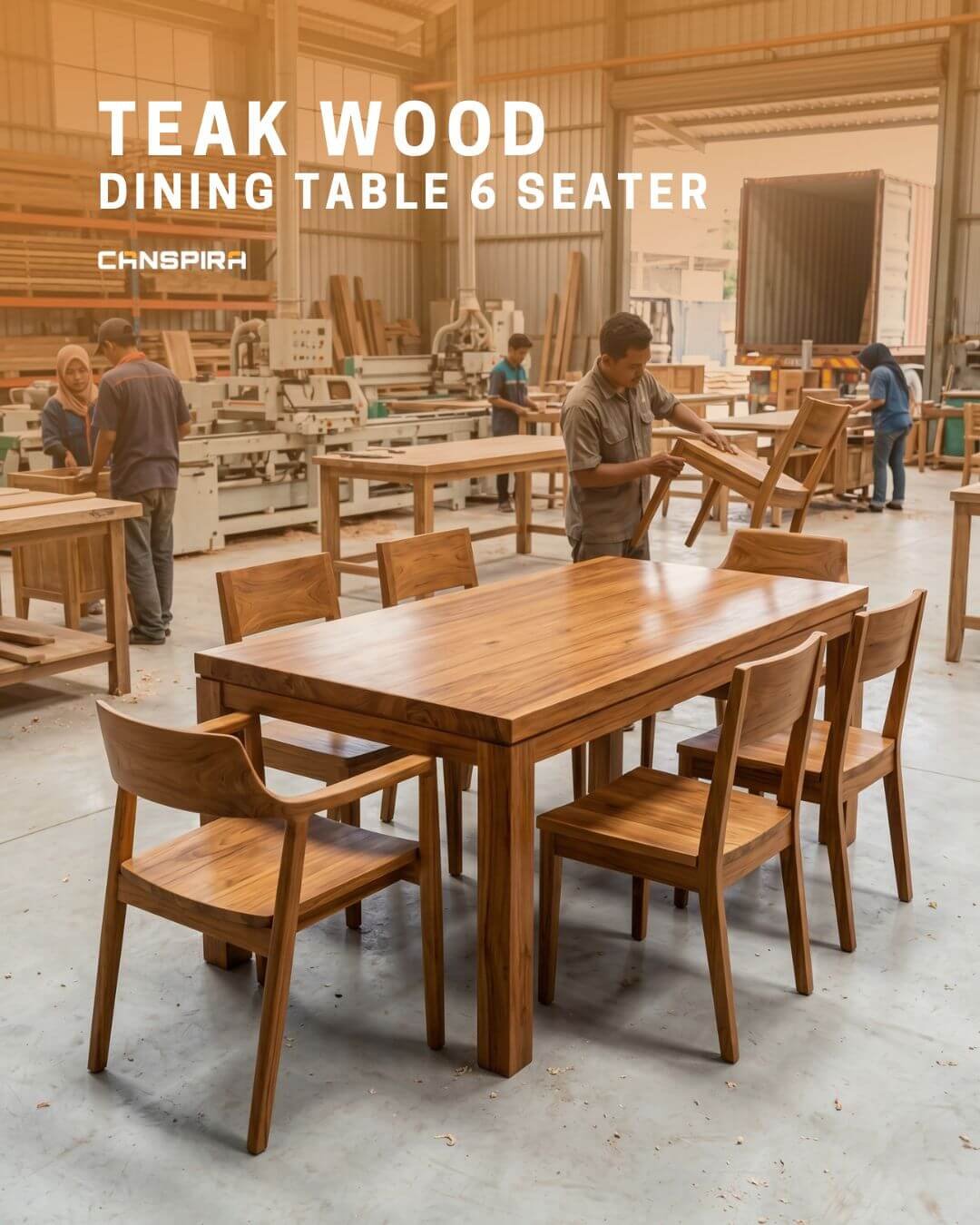 teak wood dining table 6 seater