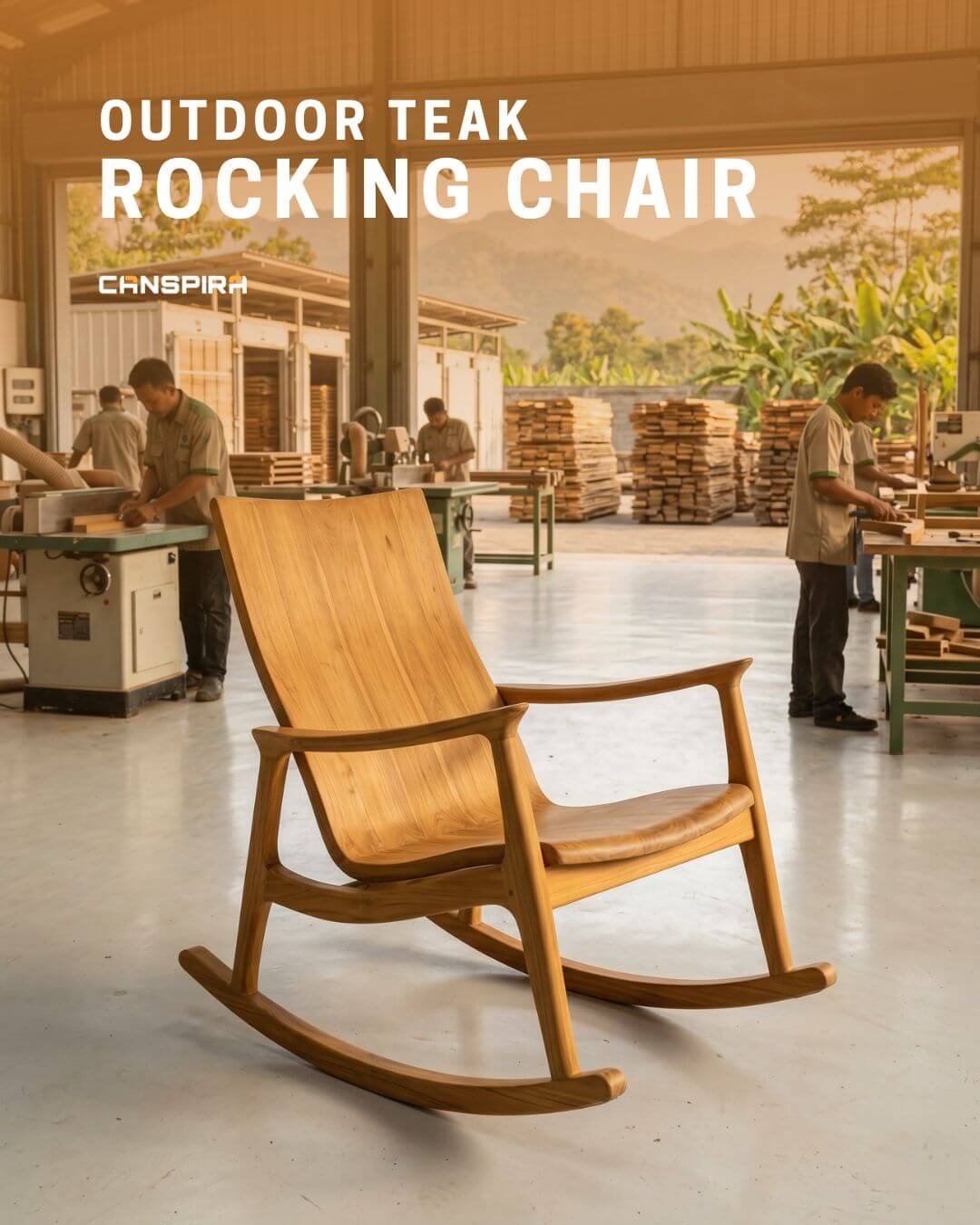 outdoor teak rocking chair
