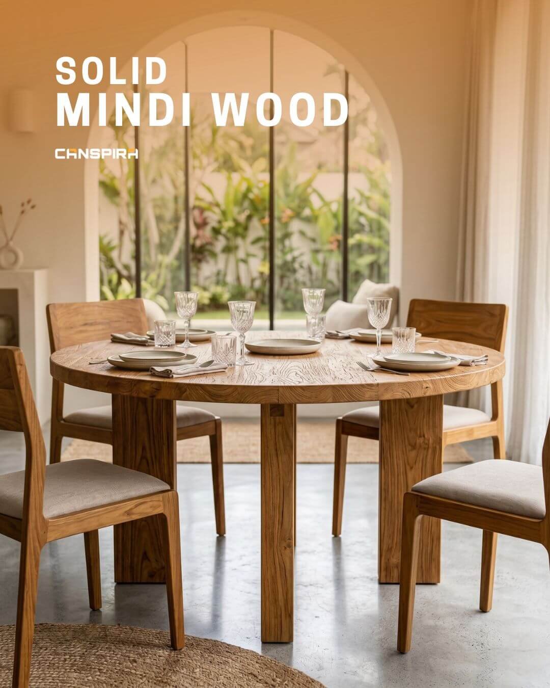 solid mindi wood