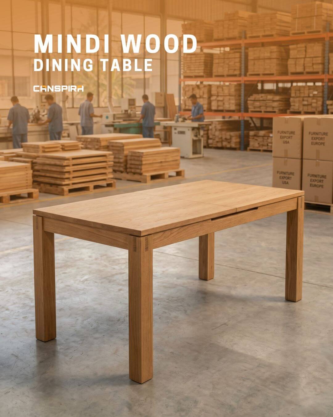 mindi wood dining table