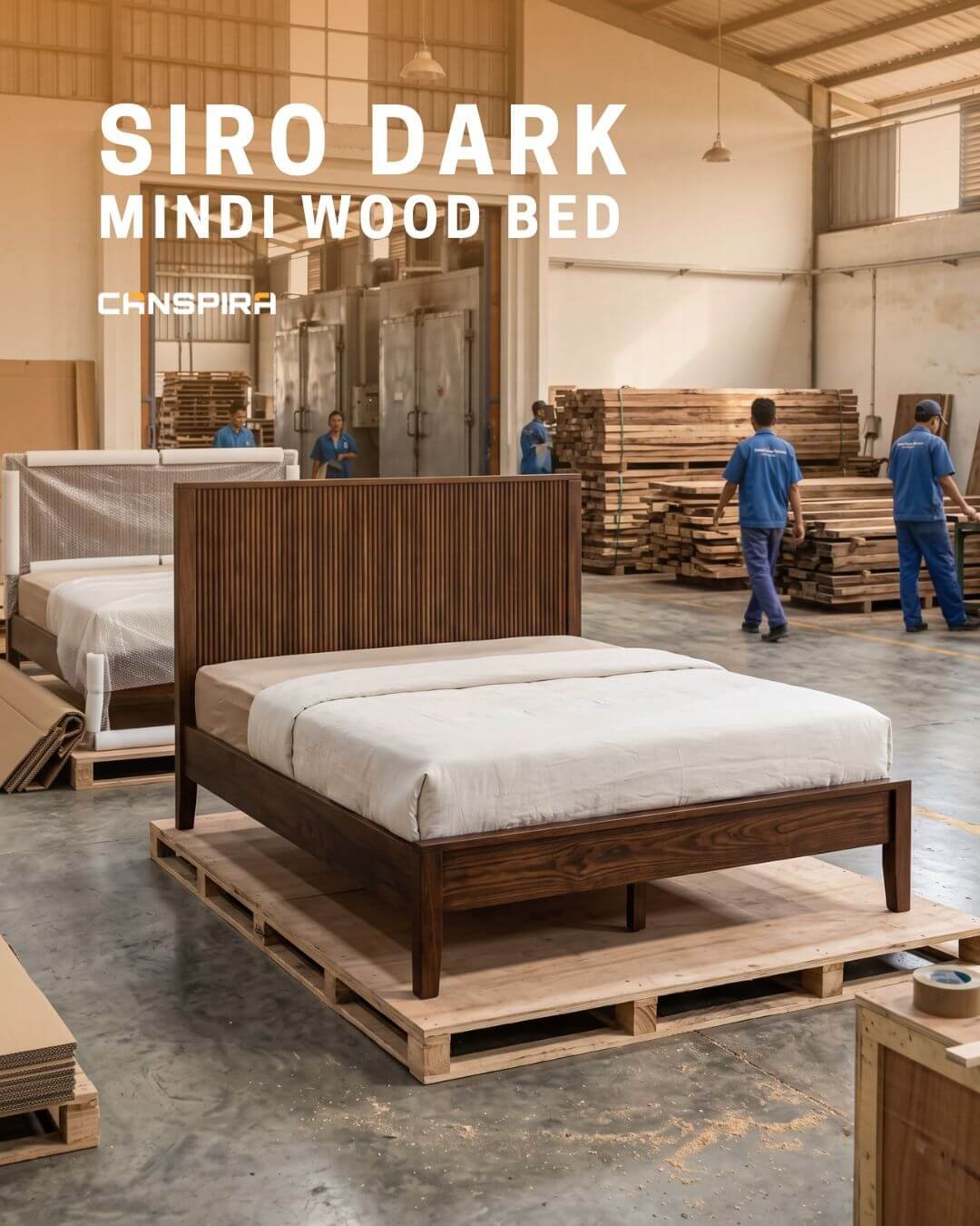 siro dark mindi wood bed