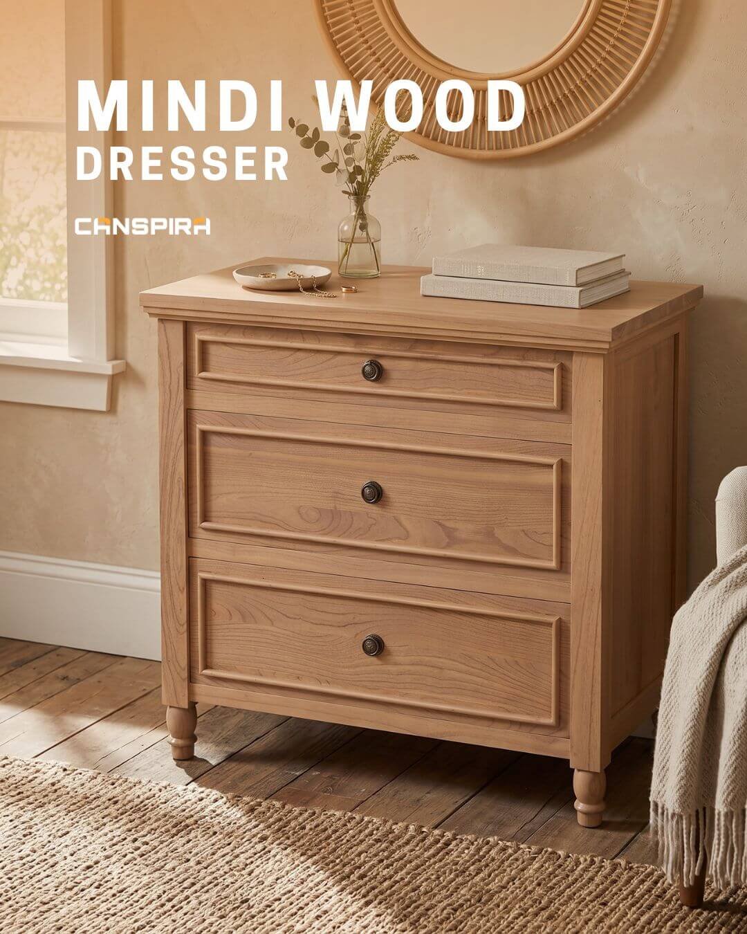 mindi wood dresser